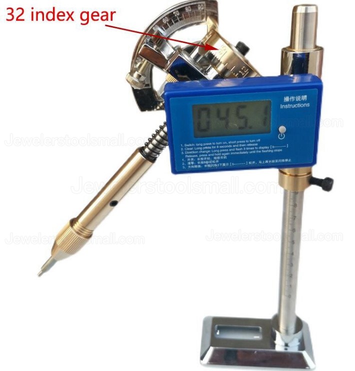 1Pcs Digital Display Angle Manipulator for Gem Faceting Machine Stainless Steel Copper Angle Polishing Handle